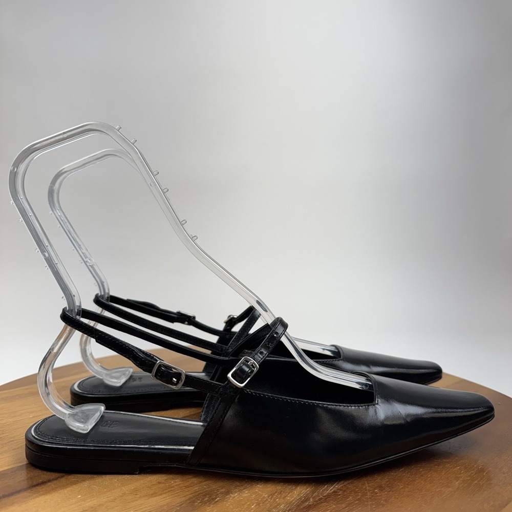 New NWOB Womens Paige Whitney Black Leather Mary Jane Ballet Flats Size 10 M